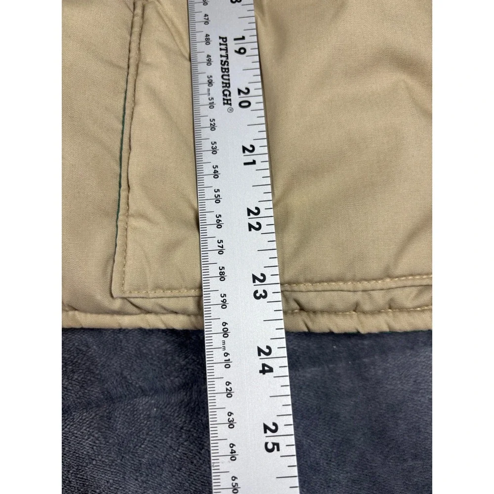 Woolrich Vintage Mens Western Suede Yoke Puffer Jacket Tan Beige Size M 6394
